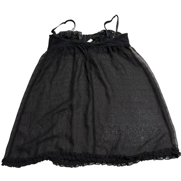 Victorias Secret Babydoll Lingerie Lace Sheer Mesh Cami Womens XL Black Camisole - Picture 5 of 9